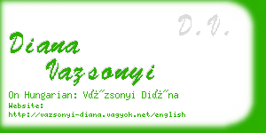 diana vazsonyi business card